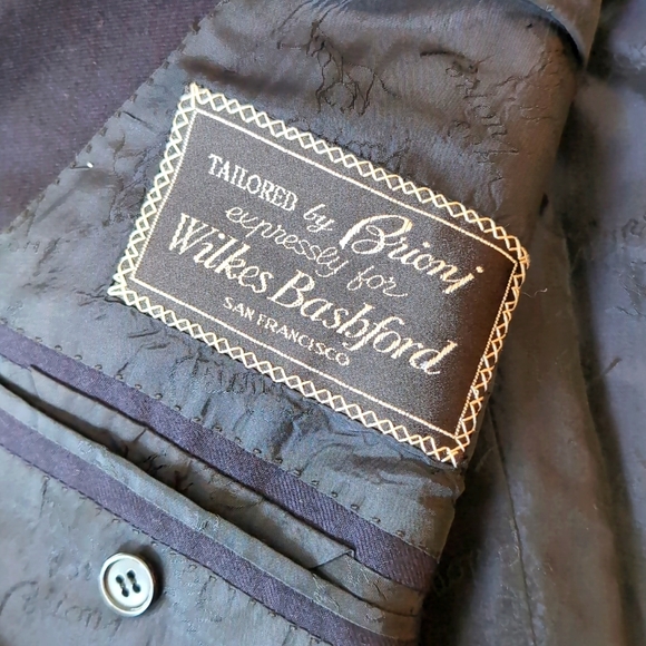 Vintage Wilkes Bashford by Brioni Men's Wool Suite Jacket Size Medium / Large - Picture 4 of 9
